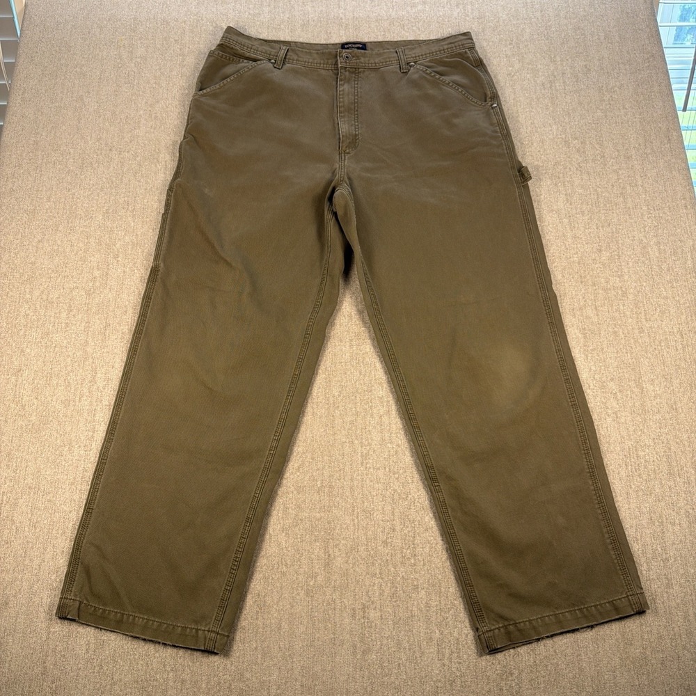 Vtg Dockers Khakis Carpenter Pants Mens 38‎ X 32 Olive Utility Canvas Belt Loop